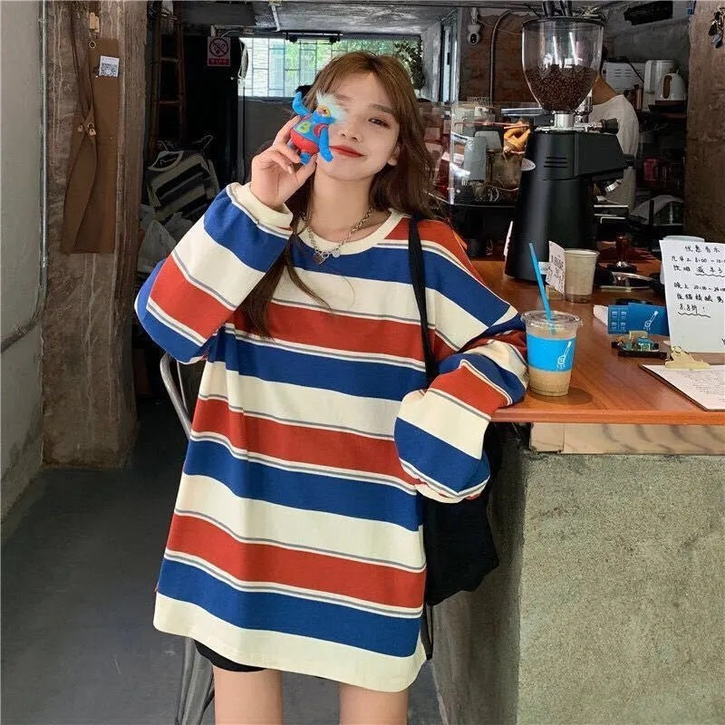 Stripe Oversized Sweatshirt