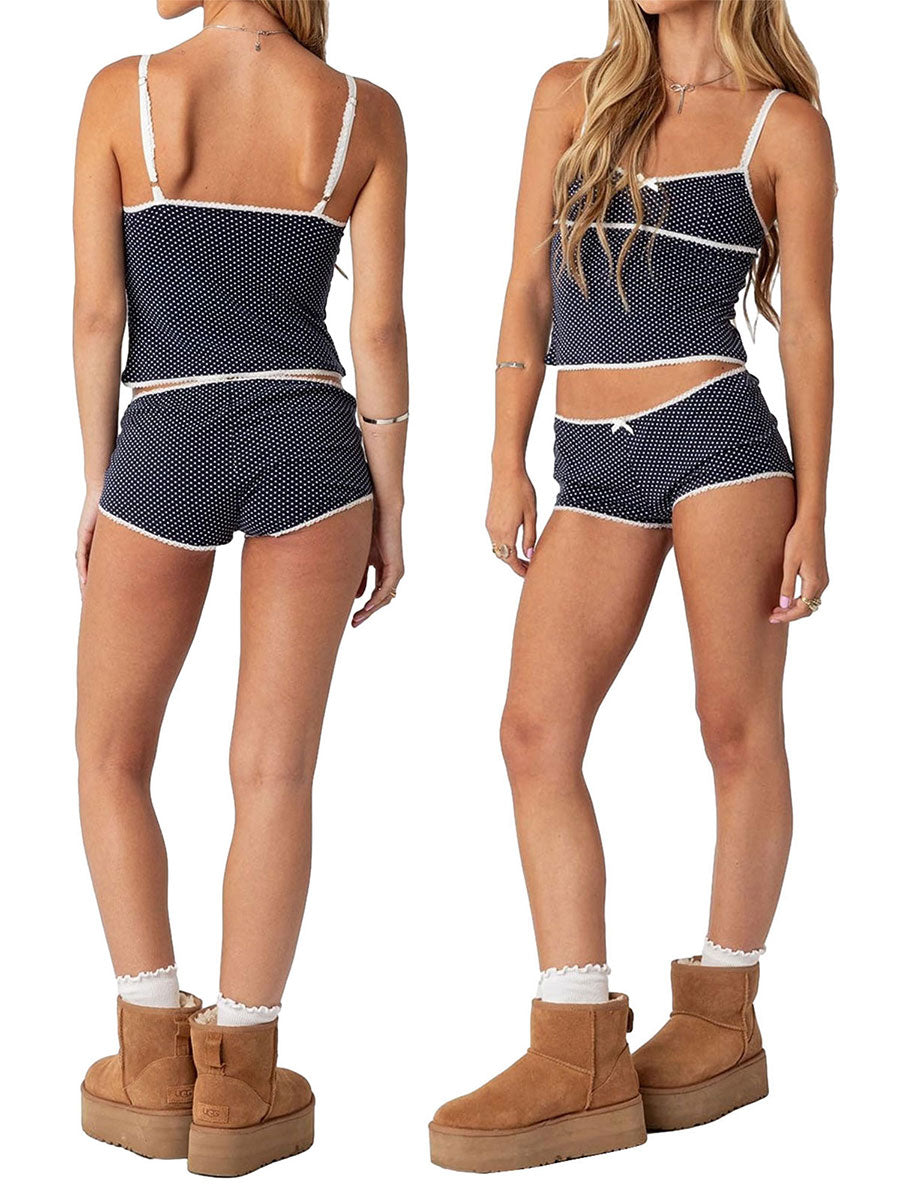 2PCS Polka Dot Pajama Set