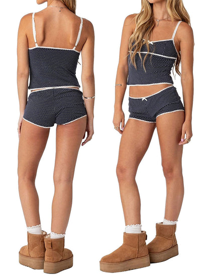2PCS Polka Dot Pajama Set