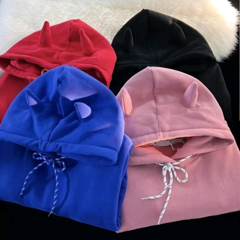 3D Demon Horn Hoodie