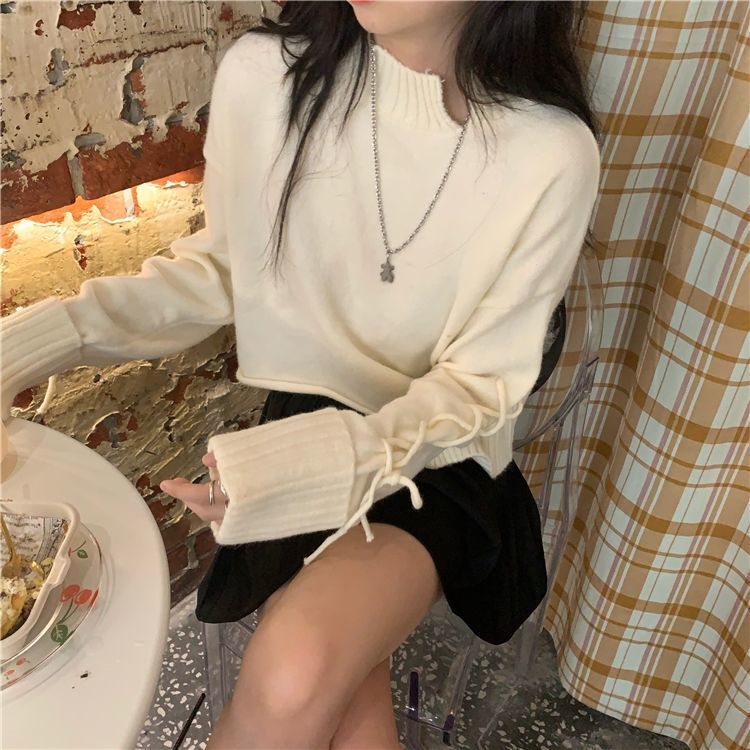 Purple Irregular Cropped Sweater