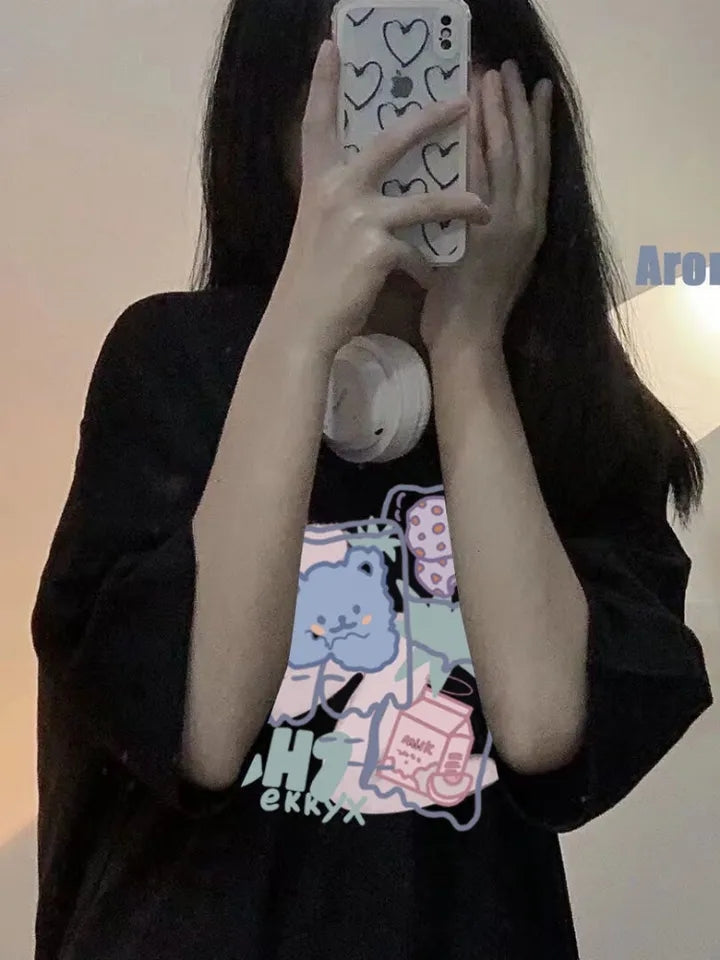 Gummy Bear Print Short Sleeve T-shirt