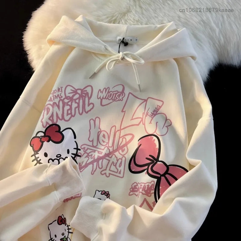 Graffiti Cat Print Hoodie