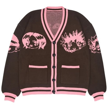 Japanese Anime V Neck Pocket Sweater
