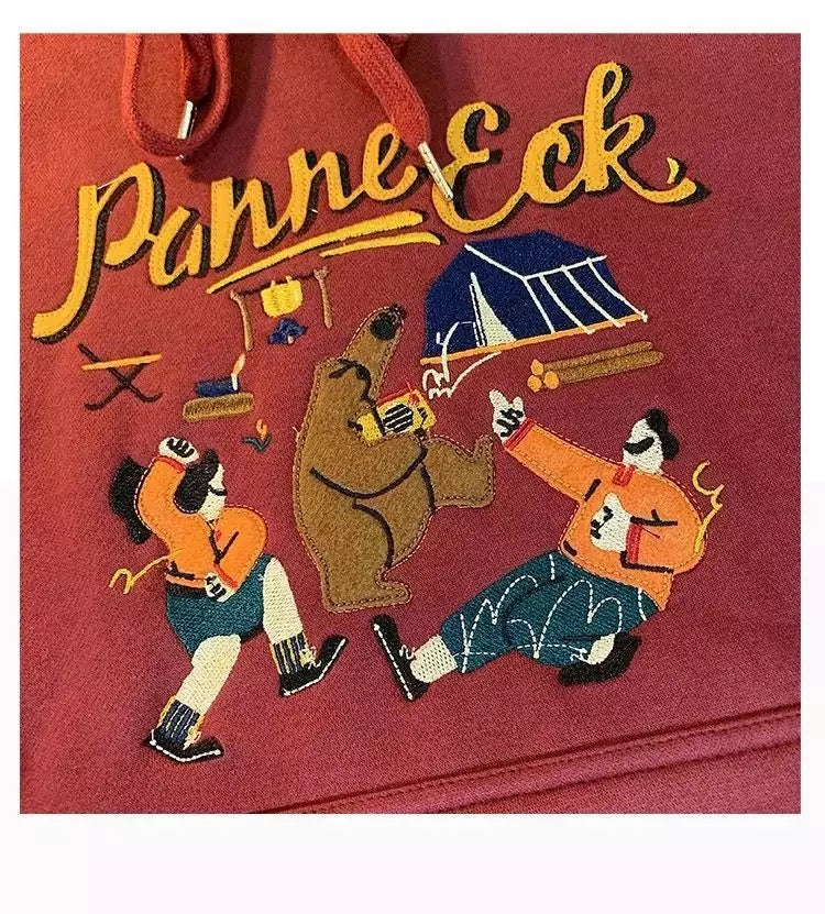 Cute Vintage Retro Camping Print Oversize Loose Hoodie Sweater Sweatshirt Pullover Jumper Casual E-Girl Kawaii Korean Japanese Harajuku Streetwear