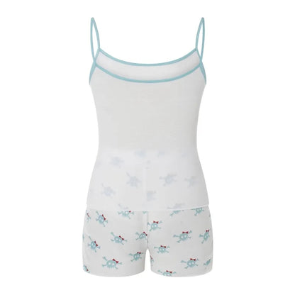 2PCS Pirate Skull Frill Camisole + Shorts