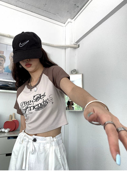 Pink Vintage Print Short Sleeve T-shirt