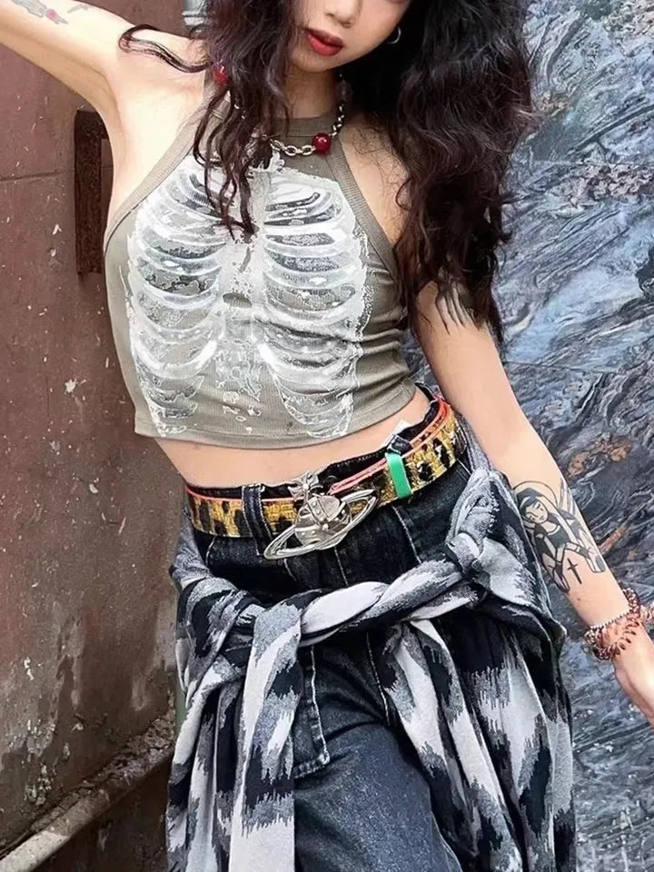 X Ray Rib Print Tank Top