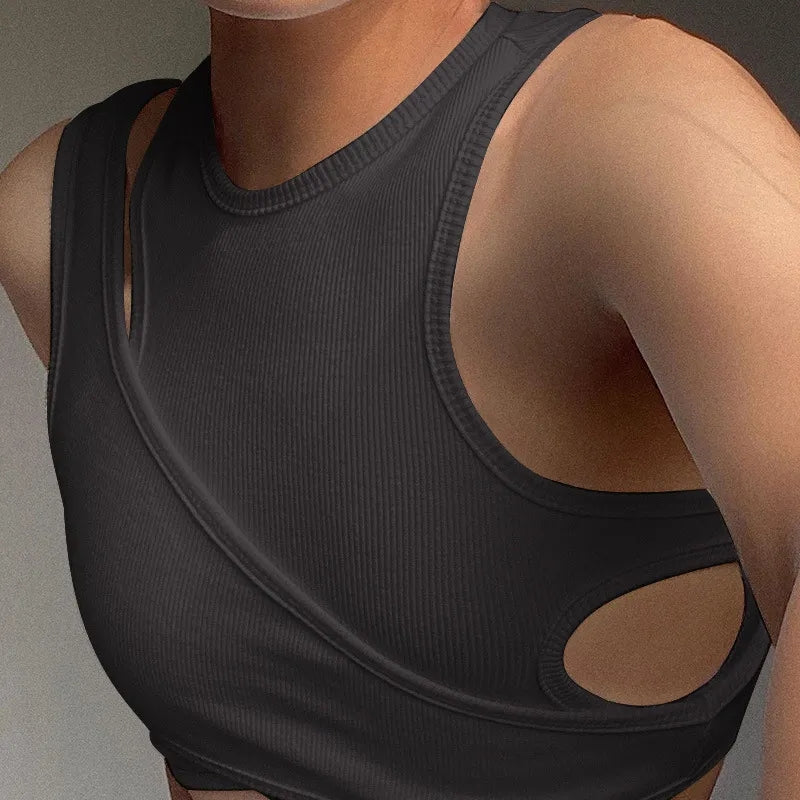 Asymmetrical Ribbed Tank Top