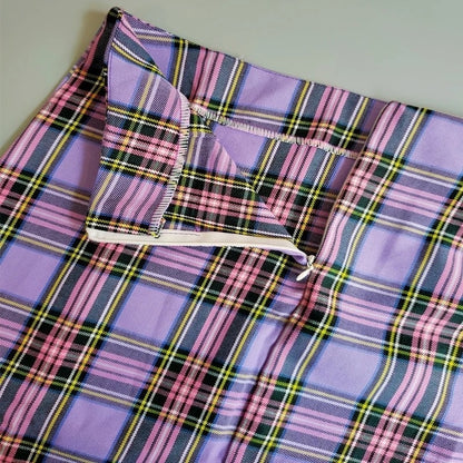 Cute Plaid Checkered School Girl Chic Sexy Mini Skirt Kpop E-Girl Kawaii Korean Japanese Harajuku Chinese Retro Streetwear Aesthetic