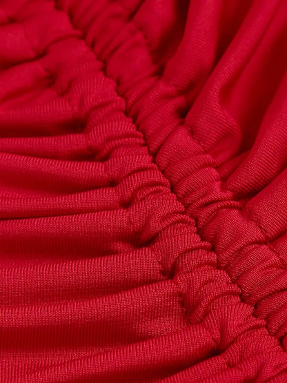 Red Slit Asymmetrical Dress