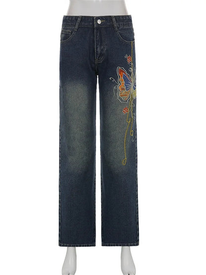 Butterfly Low Waist Denim Jeans