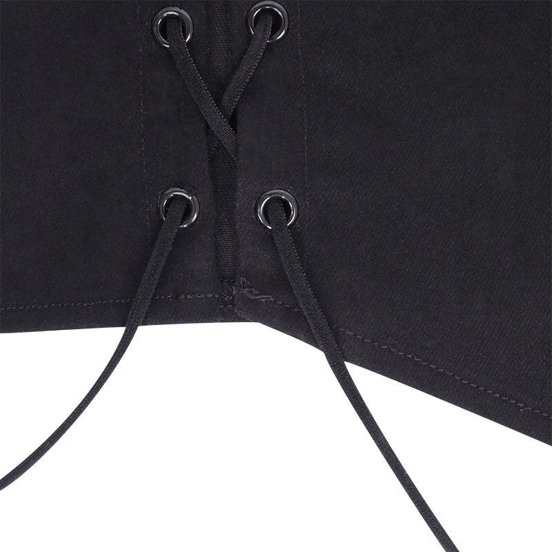Sexy Black Corset Lace Tie Up Bustier Crop Top Sleeveless Strapless Vest Party Club Aesthetic Goth E-Girl Kawaii Korean Japanese Harajuku Streetwear