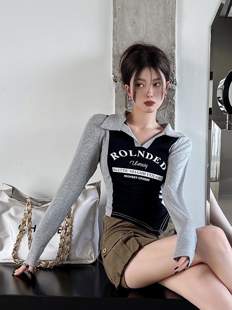 Y2K Collar Long Sleeve Shirt