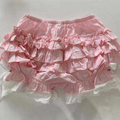 Pink Layered Ruffle Bloomer Shorts
