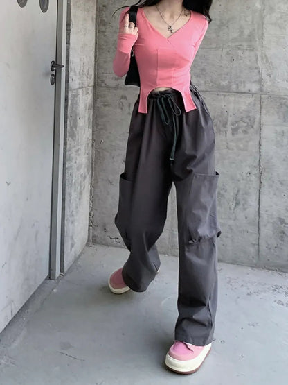 Pink Oversized Baggy Cargo Pants