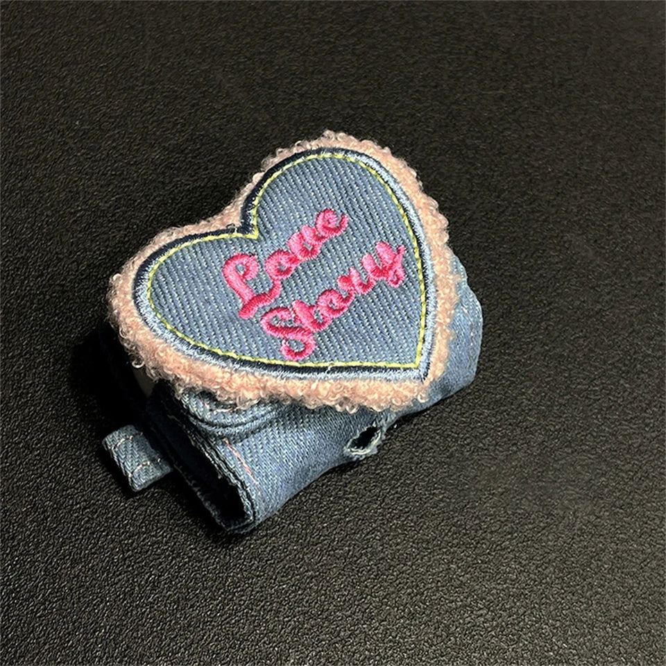 3D Denim Love Heart Coin Purse