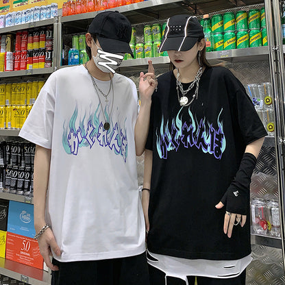 Cute Graphic Letter Graffiti Art Top Short Sleeve Shirt Tee T-shirt E-Girl Kawaii Korean Japanese Harajuku Chinese Retro Streetwear Aesthetic