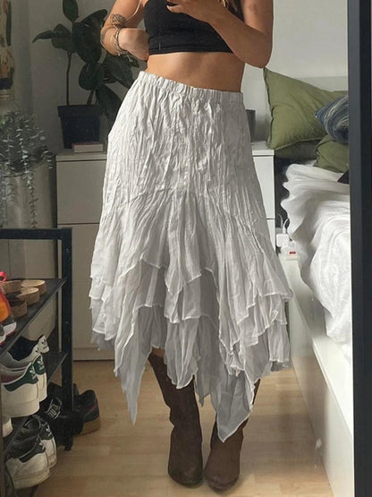 Lace Splice High Waist Maxi Skirt