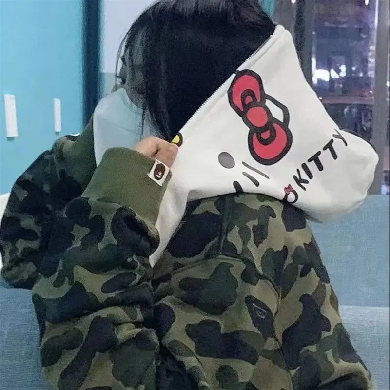Kitty Cat Camouflage Hooded Sweatshirt