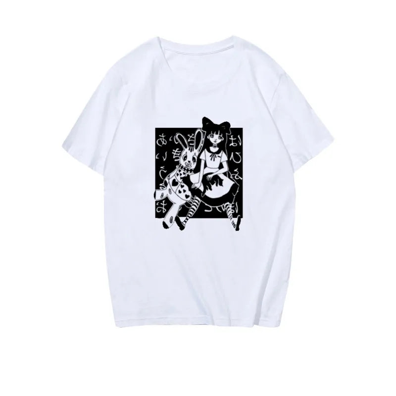 Anime Girl Doll Print Short Sleeve T-shirt