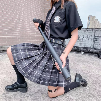 Tennis Plaid High Waisted Pleated Mini Skirt Sailor School Student Summer Bottoms E-Girl Kawaii Korean Japanese Harajuku Streetwear