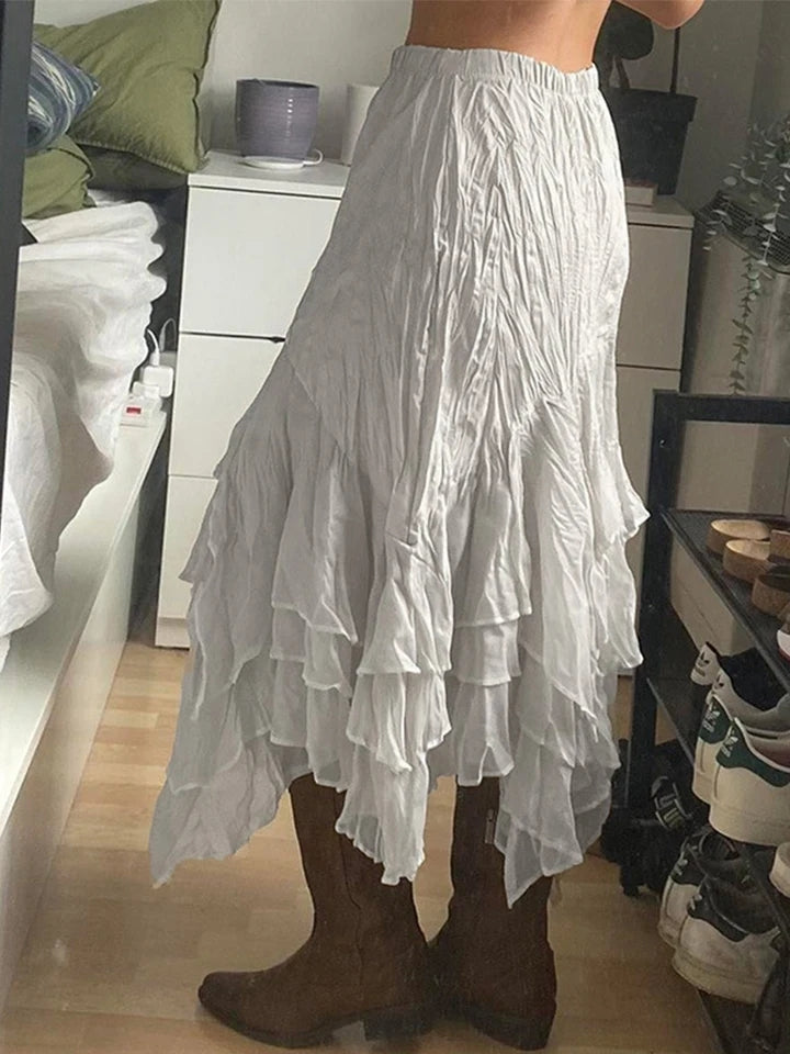 Lace Splice High Waist Maxi Skirt