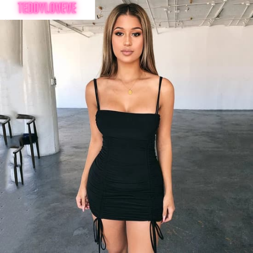 Sexy Purple Cami Strap Drawstring Bandage Bodycon Backless Dress Party Club Summer E-Girl Kawaii Korean Japanese Harajuku Streetwear