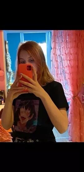 Cute Yandere Anime Girl Cartoon Print Short Sleeve Tee Shirt T-shirt Top Punk Goth Summer Casual E-Girl Kawaii Korean Japanese Harajuku Streetwear