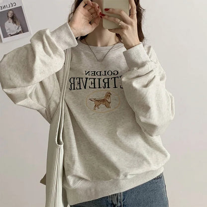 Letter Dog Embroidery Sweater