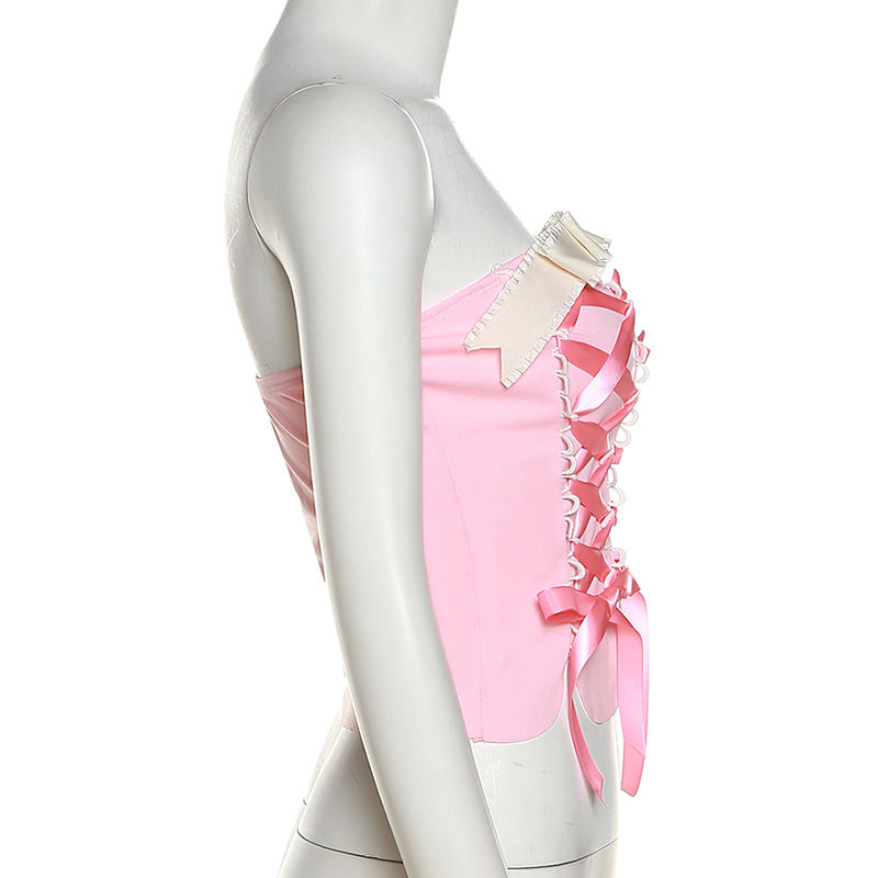 Pink Bow Corset Top