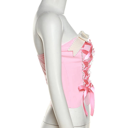 Pink Bow Corset Top