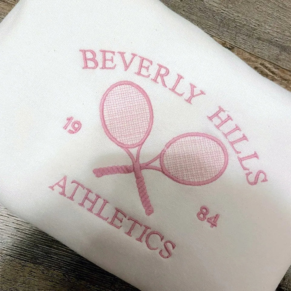 White Tennis Embroidery Sweater