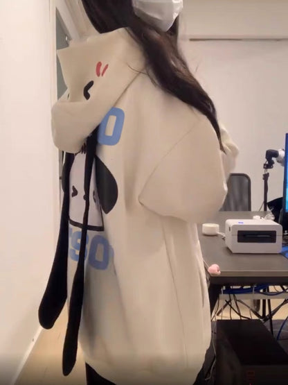 Japanese Dog Long Ears Zip Up Hoodie
