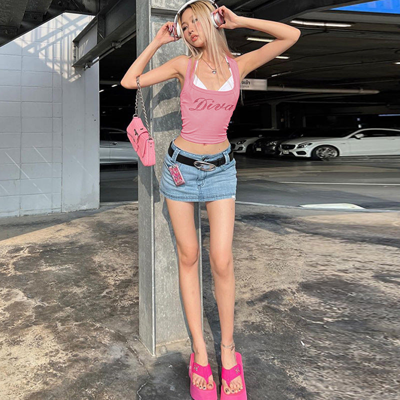 Pink Diva Rhinestone Tank Top