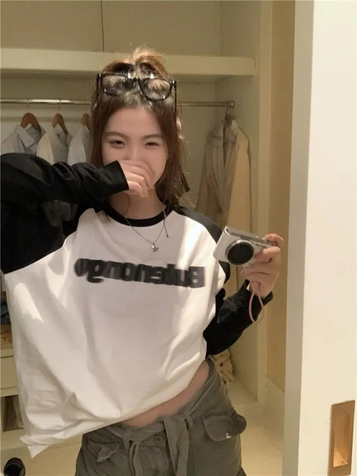 Pink Patchwork Long Sleeve Shirt