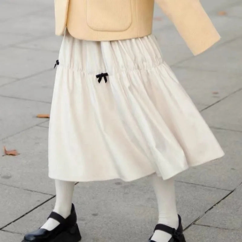 White Bow Maxi Skirt
