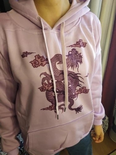 Cute Dragon Embroidery Cartoon Sweater Pullover Hoodie Knit Long Sleeve Sweatshirt E-Girl Kawaii Korean Japanese Harajuku Retro Streetwear Aesthetic