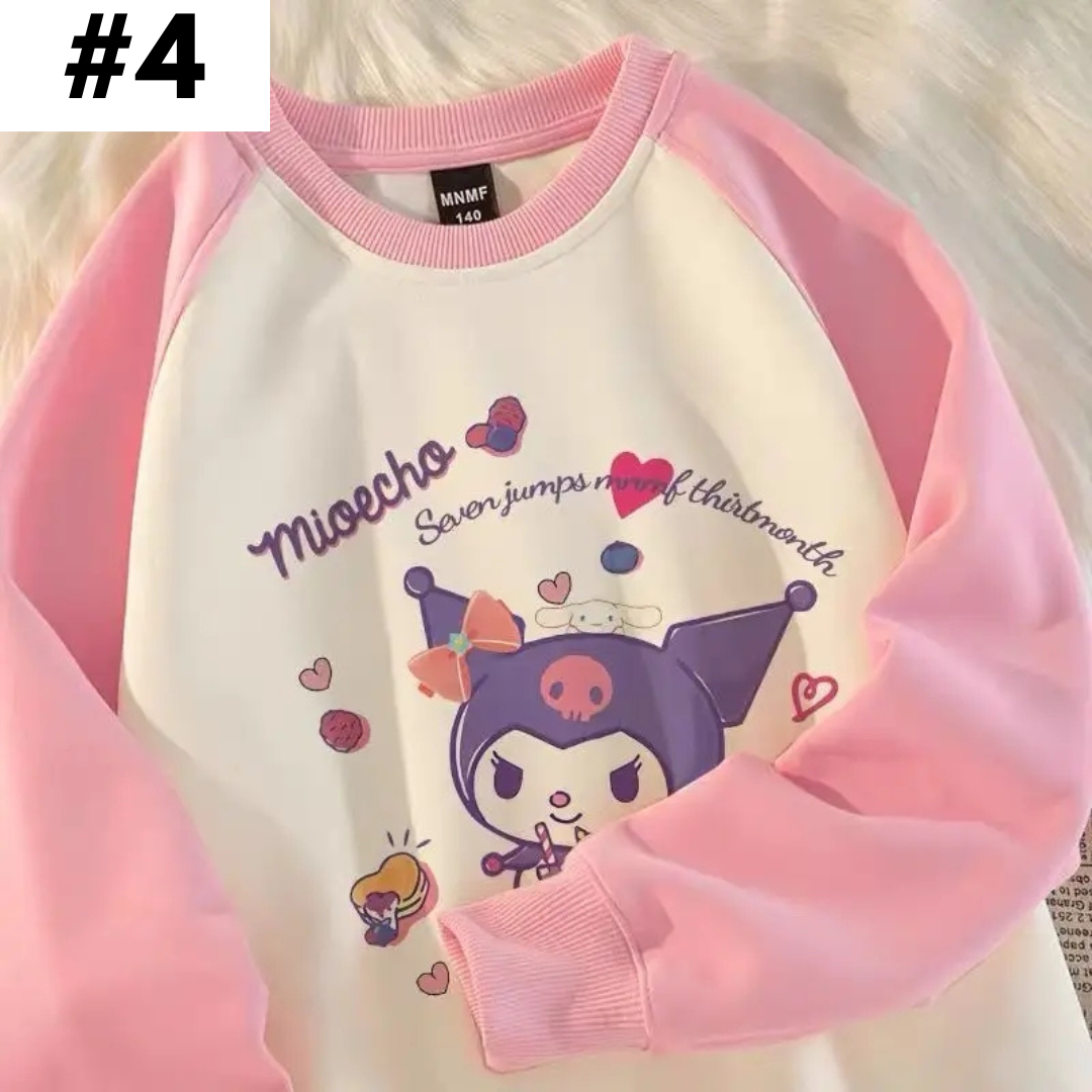 Japanese Anime Cartoon Patchwork Long Sleeve Shirt