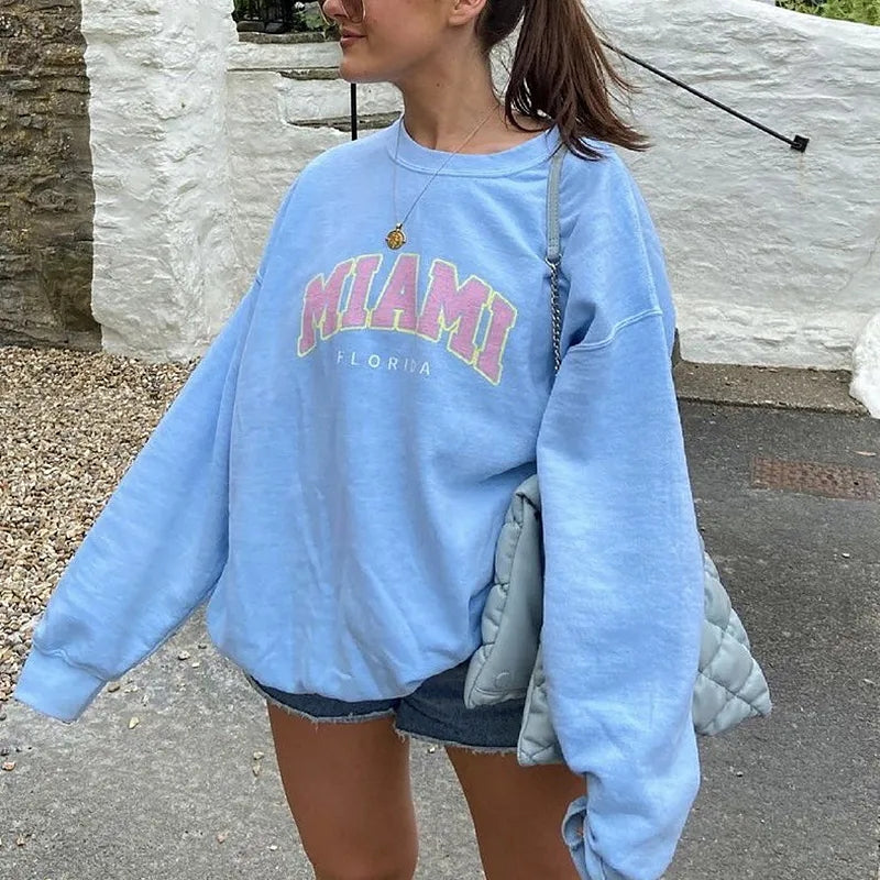 Miami Letter Print Sweater