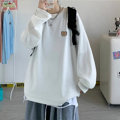 Girl Embroidery Waffle Sweater