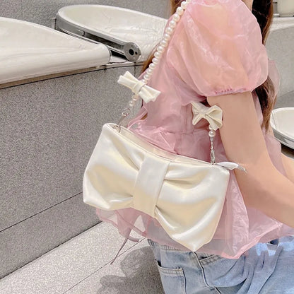 Pink Pearl Bow Handbag