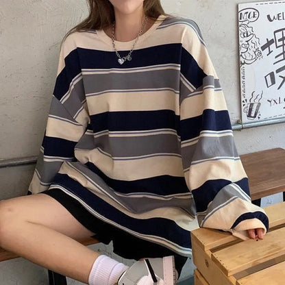 Stripe Oversized Sweatshirt