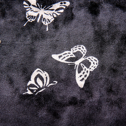 Cute Sexy Butterfly Chain Velvet Halter Tank Cami Crop Top Shirt Tee T-shirt E-Girl Kawaii Korean Japanese Harajuku Chinese Retro Streetwear Aesthetic