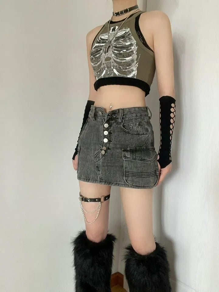 X Ray Rib Print Tank Top