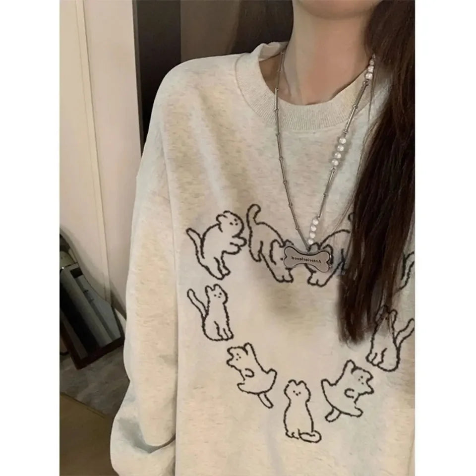 Cat Round Neck Sweater