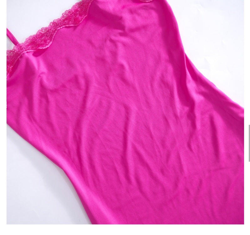 Pink Patchwork Lace Maxi Dress