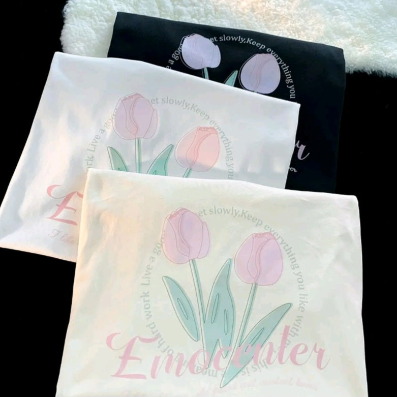 Tulip Print Short Sleeve T-shirt