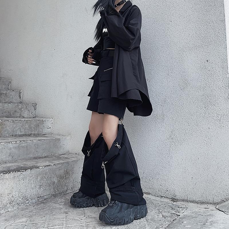 Black Cut Out Oversized Pocket Cargo Pants