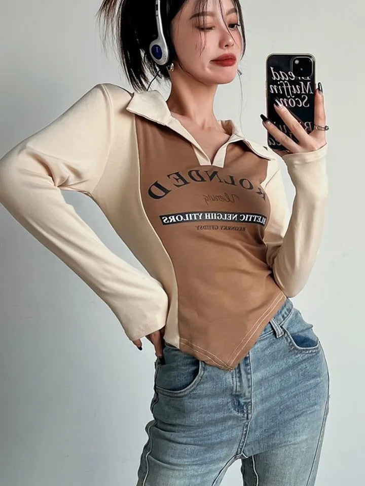Y2K Collar Long Sleeve Shirt